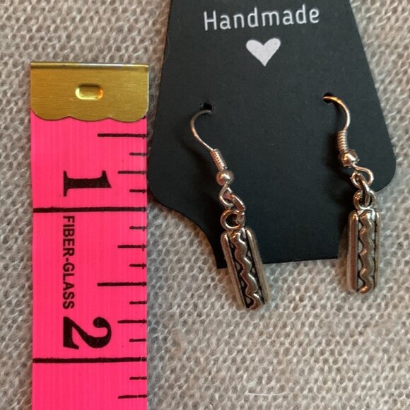 Earrings - Hot dogs Silver tone Earrings - Picture 4 of 4